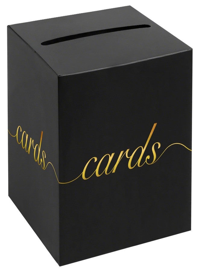 Adecortalk Black Wedding Card Box Gold Letter Gift Card Boxes Party Collection Receiving Box Holder for Party Wedding Reception Birthday Baby Shower Graduation Raffle Decorations - Image 1